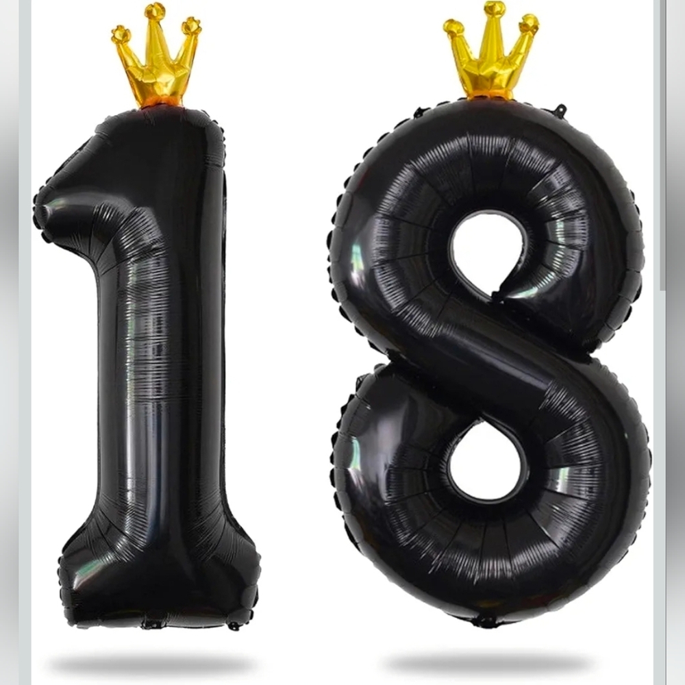 Hongplus 40 Inch Black Foil Ballon Number 18